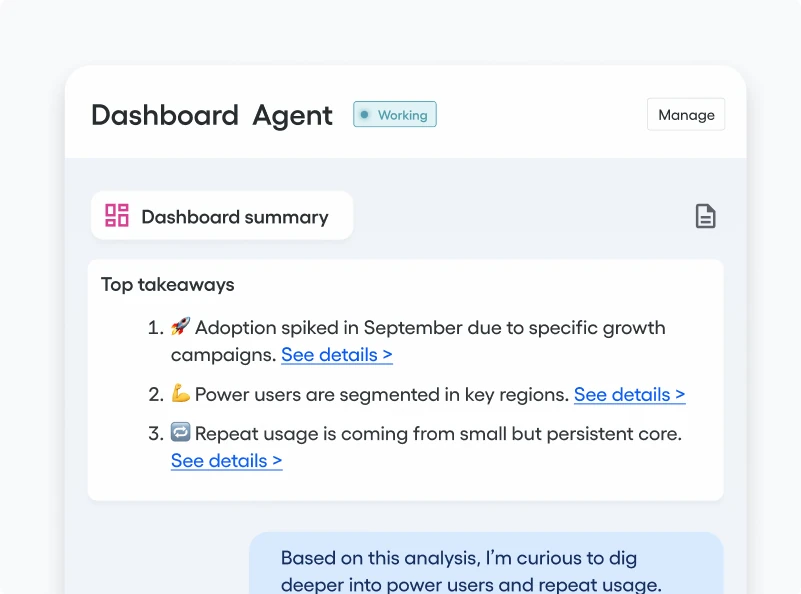 Zetea AI agent summarizing what to do next